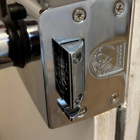 wooden front door lock change