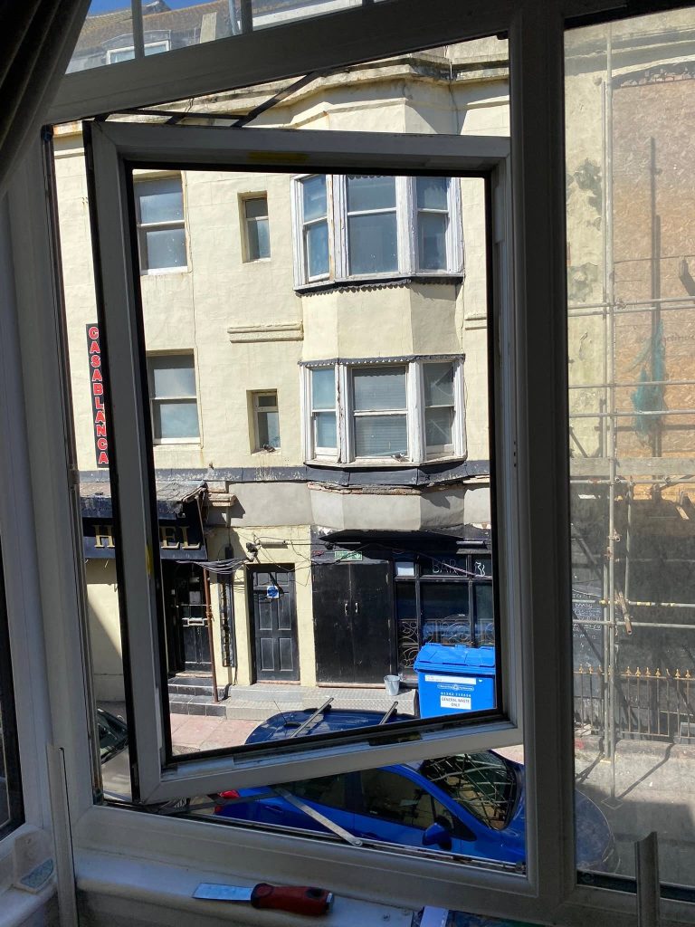 uPVC window with the outside view